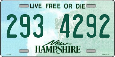 NH license plate 2934292