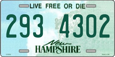NH license plate 2934302