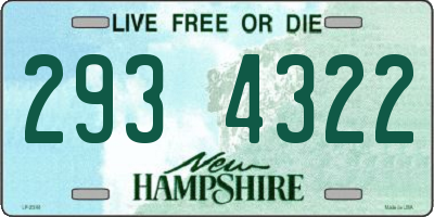 NH license plate 2934322