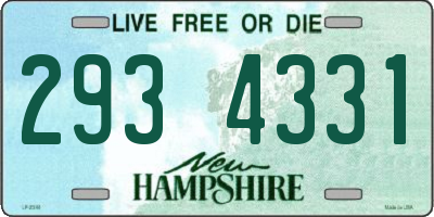 NH license plate 2934331