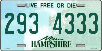 NH license plate 2934333