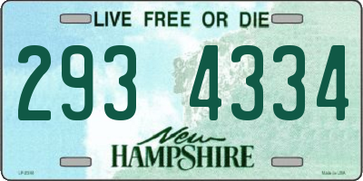NH license plate 2934334