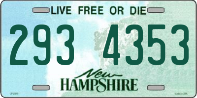 NH license plate 2934353