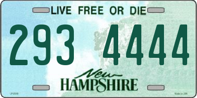NH license plate 2934444