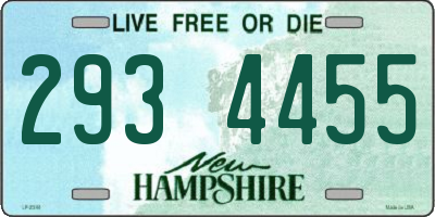 NH license plate 2934455
