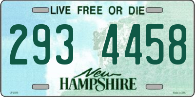 NH license plate 2934458
