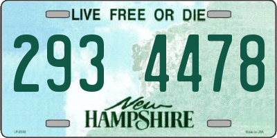 NH license plate 2934478