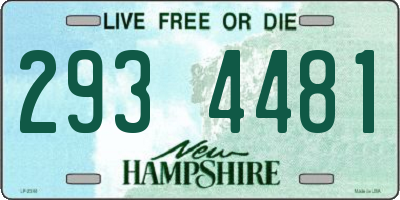 NH license plate 2934481