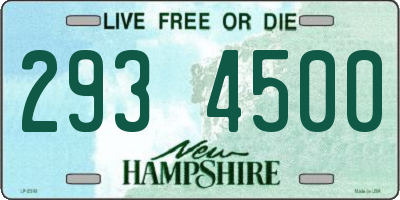 NH license plate 2934500