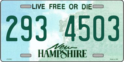 NH license plate 2934503
