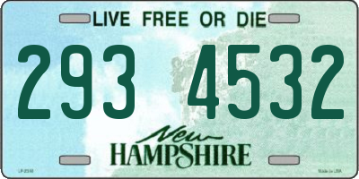 NH license plate 2934532