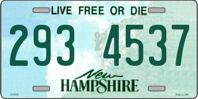 NH license plate 2934537