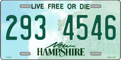 NH license plate 2934546