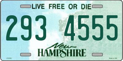 NH license plate 2934555