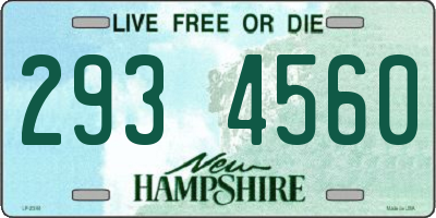 NH license plate 2934560