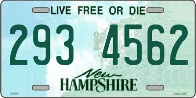 NH license plate 2934562