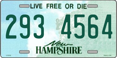 NH license plate 2934564