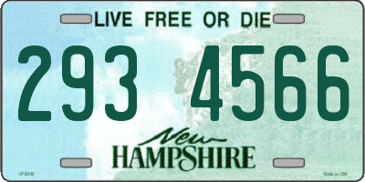 NH license plate 2934566