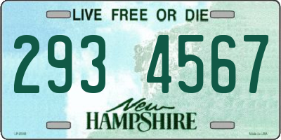 NH license plate 2934567