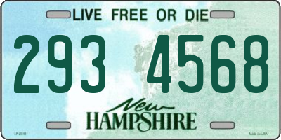 NH license plate 2934568