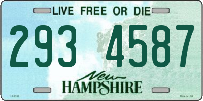 NH license plate 2934587