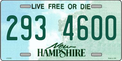 NH license plate 2934600