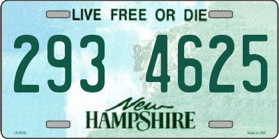 NH license plate 2934625
