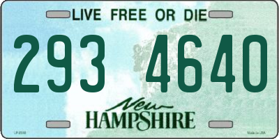 NH license plate 2934640