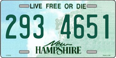 NH license plate 2934651