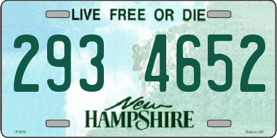 NH license plate 2934652
