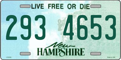 NH license plate 2934653