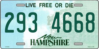 NH license plate 2934668