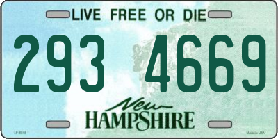 NH license plate 2934669