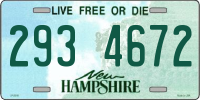 NH license plate 2934672