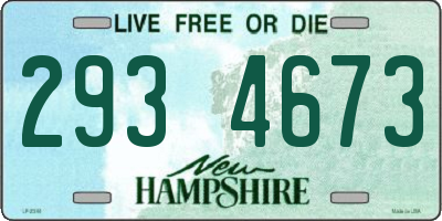 NH license plate 2934673