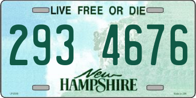 NH license plate 2934676