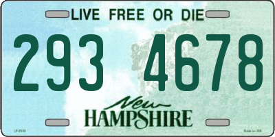 NH license plate 2934678