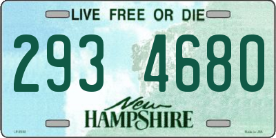 NH license plate 2934680