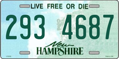 NH license plate 2934687