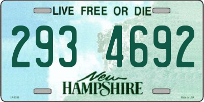 NH license plate 2934692
