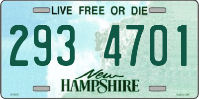 NH license plate 2934701