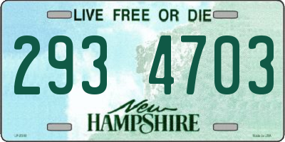 NH license plate 2934703