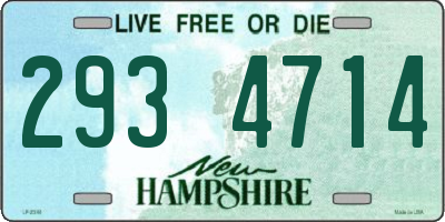 NH license plate 2934714