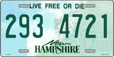 NH license plate 2934721