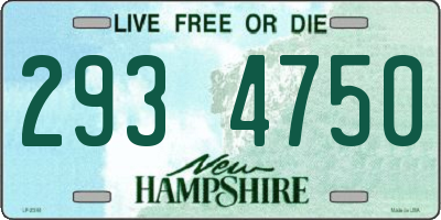 NH license plate 2934750