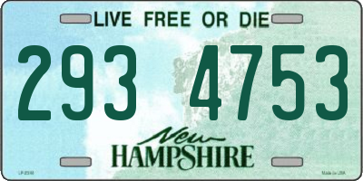 NH license plate 2934753
