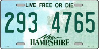 NH license plate 2934765