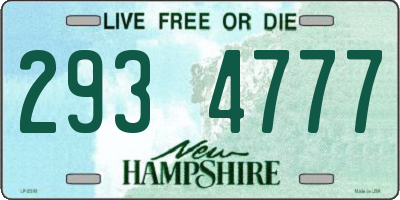 NH license plate 2934777