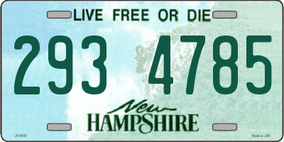 NH license plate 2934785