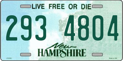 NH license plate 2934804